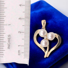 Load image into Gallery viewer, White Pearl Heart Pendant with Diamond – 14k Yellow Gold
