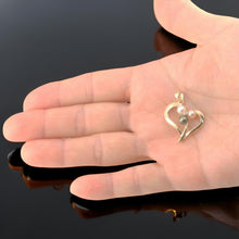 Load image into Gallery viewer, Tricolor Pearl Heart Pendant with Diamond – 14k Yellow Gold