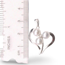Load image into Gallery viewer, White Pearl Heart Pendant with Diamond – 14k White Gold