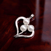 Load image into Gallery viewer, White Pearl Heart Pendant with Diamond – 14k White Gold