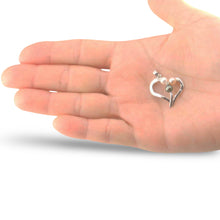 Load image into Gallery viewer, Multicolor Pearl Heart Pendant – 14k White Gold with Diamond