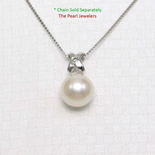 Load image into Gallery viewer, White Pearl Pendant – 14k White Gold with Diamond Bail