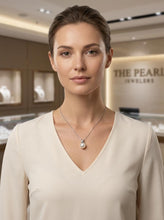 Load image into Gallery viewer, White Pearl Pendant – 14k White Gold with Diamond Bail