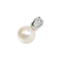 Load image into Gallery viewer, White Pearl Pendant – 14k White Gold with Diamond Bail