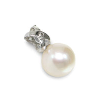 Load image into Gallery viewer, White Pearl Pendant – 14k White Gold with Diamond Bail