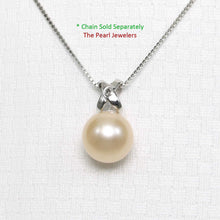 Load image into Gallery viewer, Peach Pearl Pendant – 14k White Gold with Diamond Bail