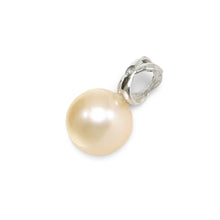 Load image into Gallery viewer, Peach Pearl Pendant – 14k White Gold with Diamond Bail