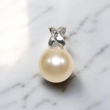 Load image into Gallery viewer, Peach Pearl Pendant – 14k White Gold with Diamond Bail