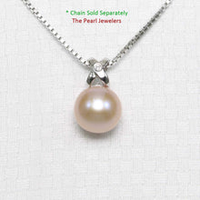 Load image into Gallery viewer, Lavender Pearl Pendant – 14k White Gold with Diamond Bail