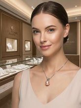 Load image into Gallery viewer, Lavender Pearl Pendant – 14k White Gold with Diamond Bail