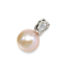 Load image into Gallery viewer, Lavender Pearl Pendant – 14k White Gold with Diamond Bail