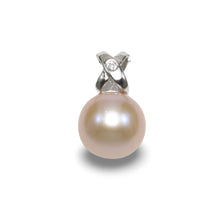 Load image into Gallery viewer, Lavender Pearl Pendant – 14k White Gold with Diamond Bail