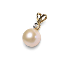 Load image into Gallery viewer, Pink Pearl Pendant – 14k Yellow Gold with Diamond Bail