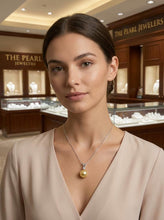 Load image into Gallery viewer, Peach Pearl Pendant – 14k White Gold with Diamond Bail