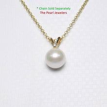 Load image into Gallery viewer, White Pearl Pendant – 14k Yellow Gold with Diamond Bail