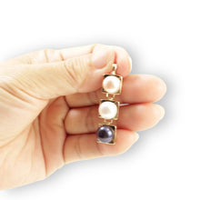 Load image into Gallery viewer, Peach, White &amp; Black Pearl Pendant – 14k Yellow Gold