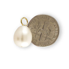 Load image into Gallery viewer, 9.5-10mm White Pearl; 14K Yellow Gold 5mm Eye Pin