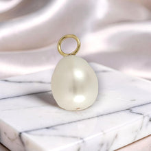 Load image into Gallery viewer, 9.5-10mm White Pearl; 14K Yellow Gold 5mm Eye Pin