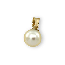 Load image into Gallery viewer, White Pearl Mini Pendant – 14k Yellow Gold