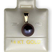 Load image into Gallery viewer, Black Pearl Mini Pendant – 14k Yellow Gold