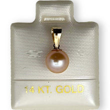 Load image into Gallery viewer, Pink Pearl Pendant – 14k Yellow Gold Mini Drop