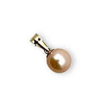 Load image into Gallery viewer, Pink Pearl Pendant – 14k Yellow Gold Mini Drop
