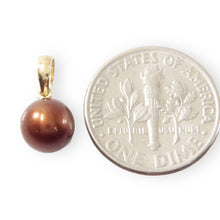 Load image into Gallery viewer, Chocolate Pearl Pendant – 14k Yellow Gold Mini Drop