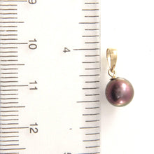 Load image into Gallery viewer, Eggplant Pearl Pendant – 14k Yellow Gold Mini Drop