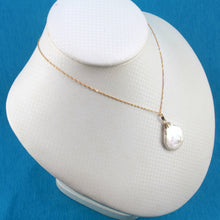 Load image into Gallery viewer, 2020020C FRESHWATER COIN PEARL 14K YELLOW SOLID GOLD BAIL PENDANT NECKLACE