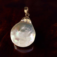 Load image into Gallery viewer, White Coin Pearl Pendant – 14k Yellow Gold with Singapore Chain Options