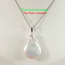 Load image into Gallery viewer, Freshwater Coin Pearl Pendant – 14k White Gold Bail