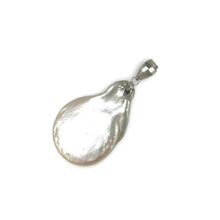 Load image into Gallery viewer, Freshwater Coin Pearl Pendant – 14k White Gold Bail
