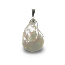 Load image into Gallery viewer, Freshwater Coin Pearl Pendant – 14k White Gold Bail