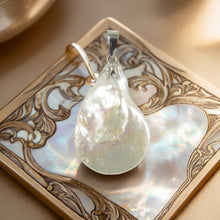 Load image into Gallery viewer, Freshwater Coin Pearl Pendant – 14k White Gold Bail