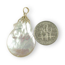 Load image into Gallery viewer, Coin Pearl Pendant – 14k Yellow Gold Bail