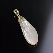 Load image into Gallery viewer, Coin Pearl Pendant – 14k Yellow Gold Bail