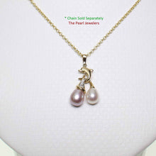 Load image into Gallery viewer, Dolphin Pearl Pendant – 14k Yellow Gold with White &amp; Pink Pearls