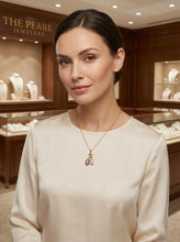 Load image into Gallery viewer, Dolphin Pearl Pendant – 14k Yellow Gold with White &amp; Pink Pearls