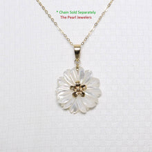 Load image into Gallery viewer, 14K Yellow Gold Carved Plumeria Mother of Pearl Pendant