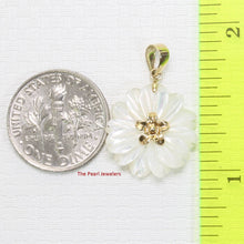 Load image into Gallery viewer, 14K Yellow Gold Carved Plumeria Mother of Pearl Pendant