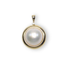 Load image into Gallery viewer, 14K Yellow Gold White Mabe Pearl Pendant – Encircles Design