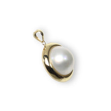 Load image into Gallery viewer, 14K Yellow Gold White Mabe Pearl Pendant – Encircles Design