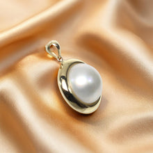 Load image into Gallery viewer, 14K Yellow Gold White Mabe Pearl Pendant – Encircles Design