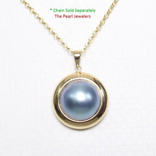 Load image into Gallery viewer, 14K Yellow Gold Encircles Design Blue Mabe Pearl Pendant