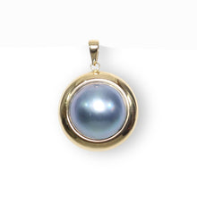 Load image into Gallery viewer, 14K Yellow Gold Encircles Design Blue Mabe Pearl Pendant