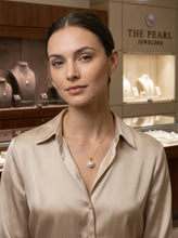 Load image into Gallery viewer, 14K Yellow Gold White Pearl &amp; Diamond Surround Pendant