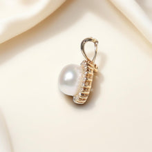 Load image into Gallery viewer, 14K Yellow Gold White Pearl &amp; Diamond Surround Pendant