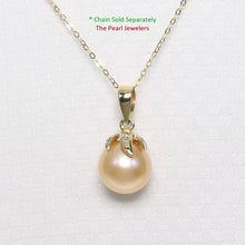 Load image into Gallery viewer, Peach Pearl Pendant – 14k Yellow Gold with Diamond Claw Bail