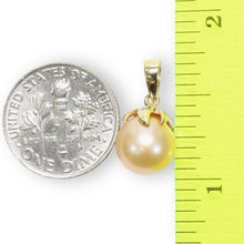 Load image into Gallery viewer, Peach Pearl Pendant – 14k Yellow Gold with Diamond Claw Bail