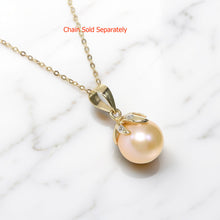 Load image into Gallery viewer, Peach Pearl Pendant – 14k Yellow Gold with Diamond Claw Bail
